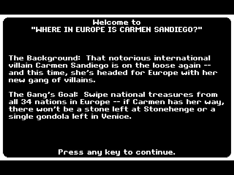 Where in Europe is Carmen Sandiego?